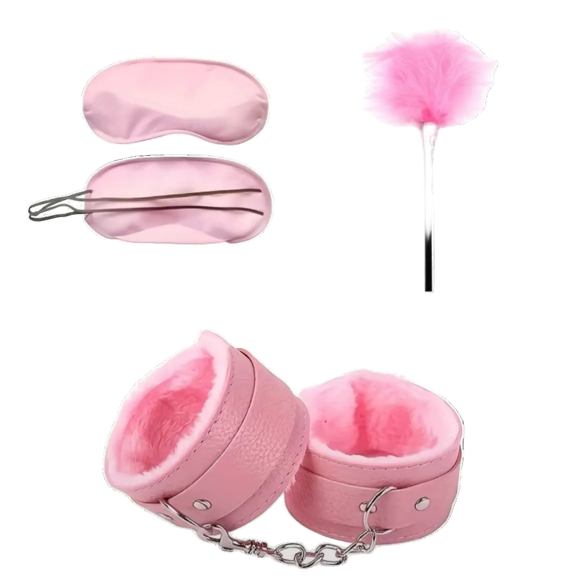 Plush Leather BDSM Bondage Kit – Couples Intimacy Set