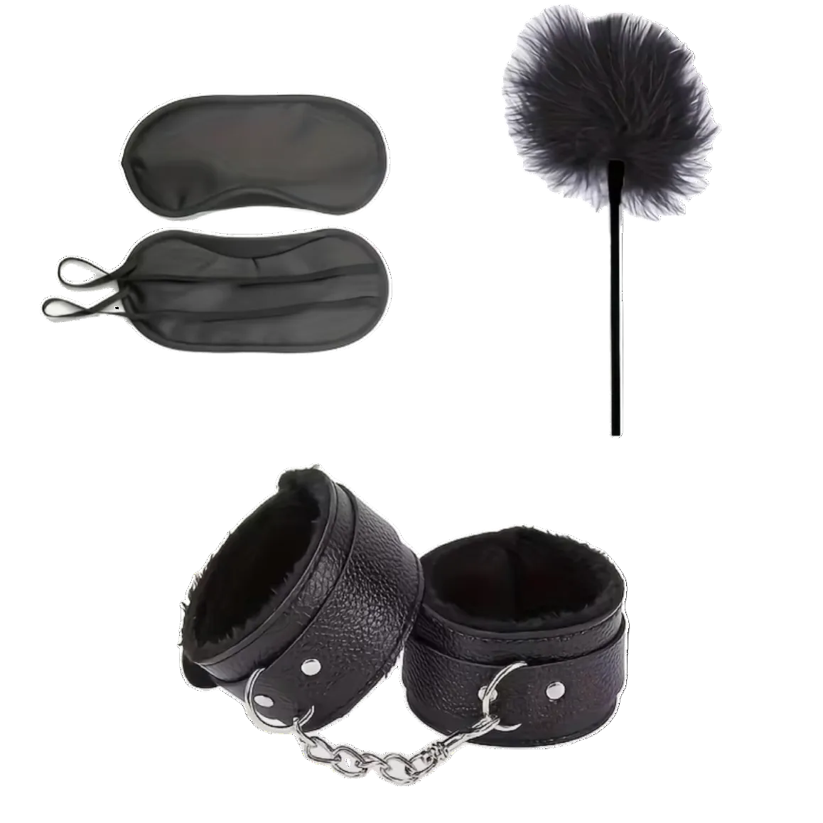 Plush Leather BDSM Bondage Kit – Couples Intimacy Set