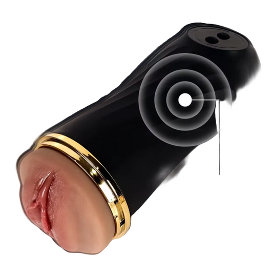 Vibrating Male Pleasure Cup – Realistic Textured Sleeve